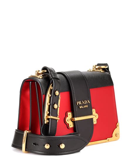 Cahier leather clutch bag Prada Red in Leather 